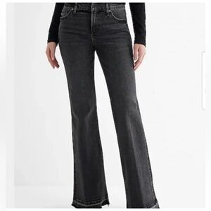 Express Mid Rise Drop Hem Flare Jean